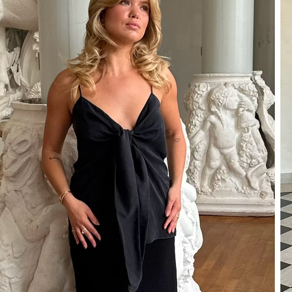 Djerf Avenue Tie Tank Top Ash - Picture 3 of 4